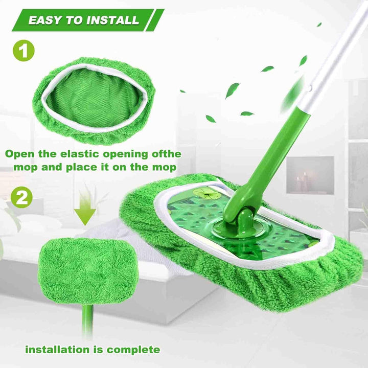 8 Stück Bodentücher für Swiffer, Mehrweg Flachmopptuch 25,4x11,5cm, Bodenwischer Nass für Swiffer Sw