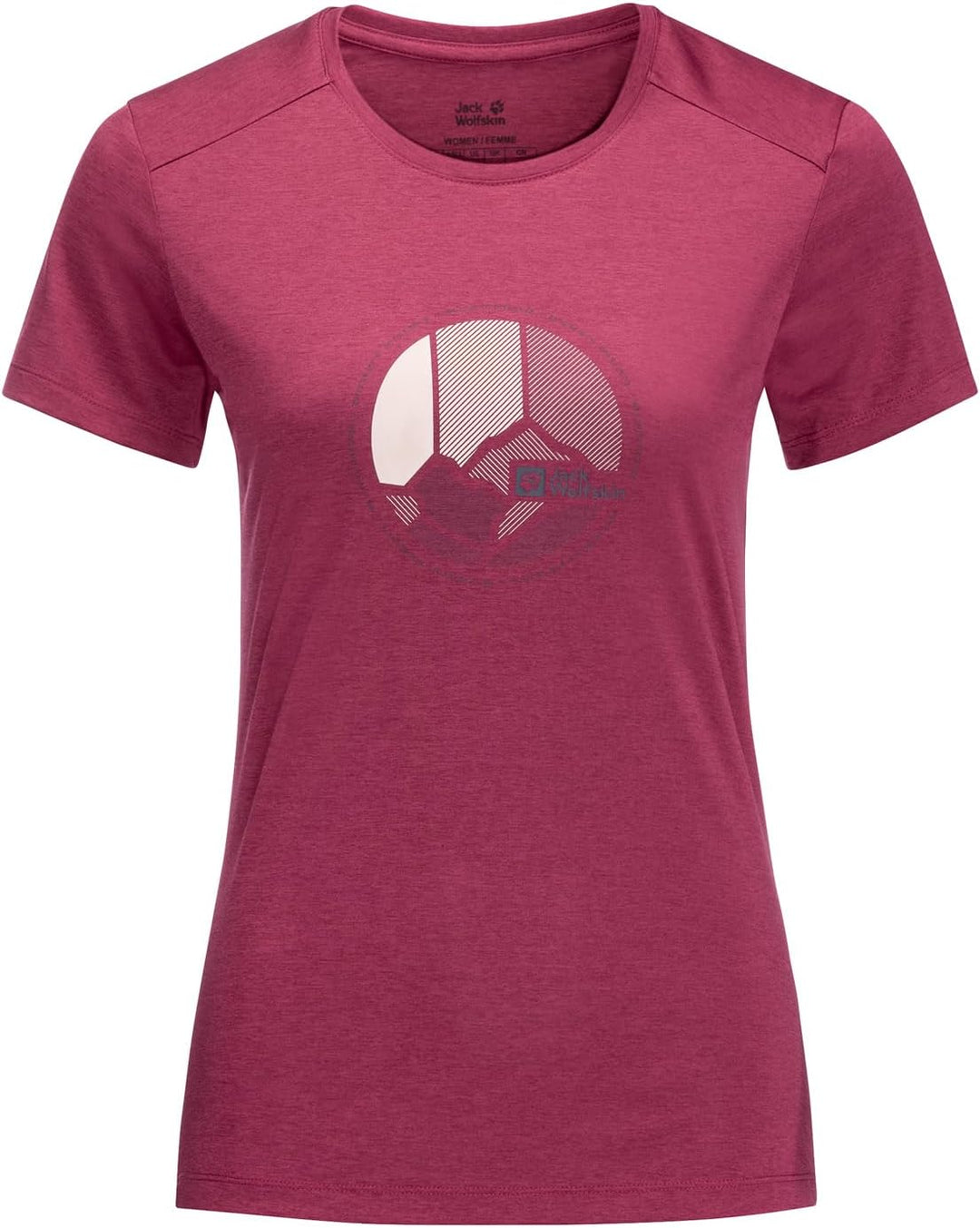 Jack Wolfskin Damen Crosstrail Graphic T W T-Shirt Shortsleeve, XS Sangria Red