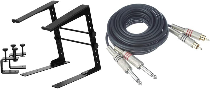 Pronomic LS-110 Laptopständer DJ Notebookstativ Laptop Stand, Schwarz & Adam Hall Cables K3TPC0300 A