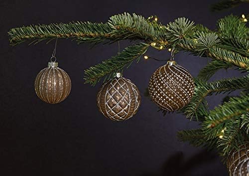MC-Trend 12er Set edle Luxus Glas Weihnachtskugeln Ø 6cm Weihnachtsbaum Kugeln Christbaumkugeln Weih