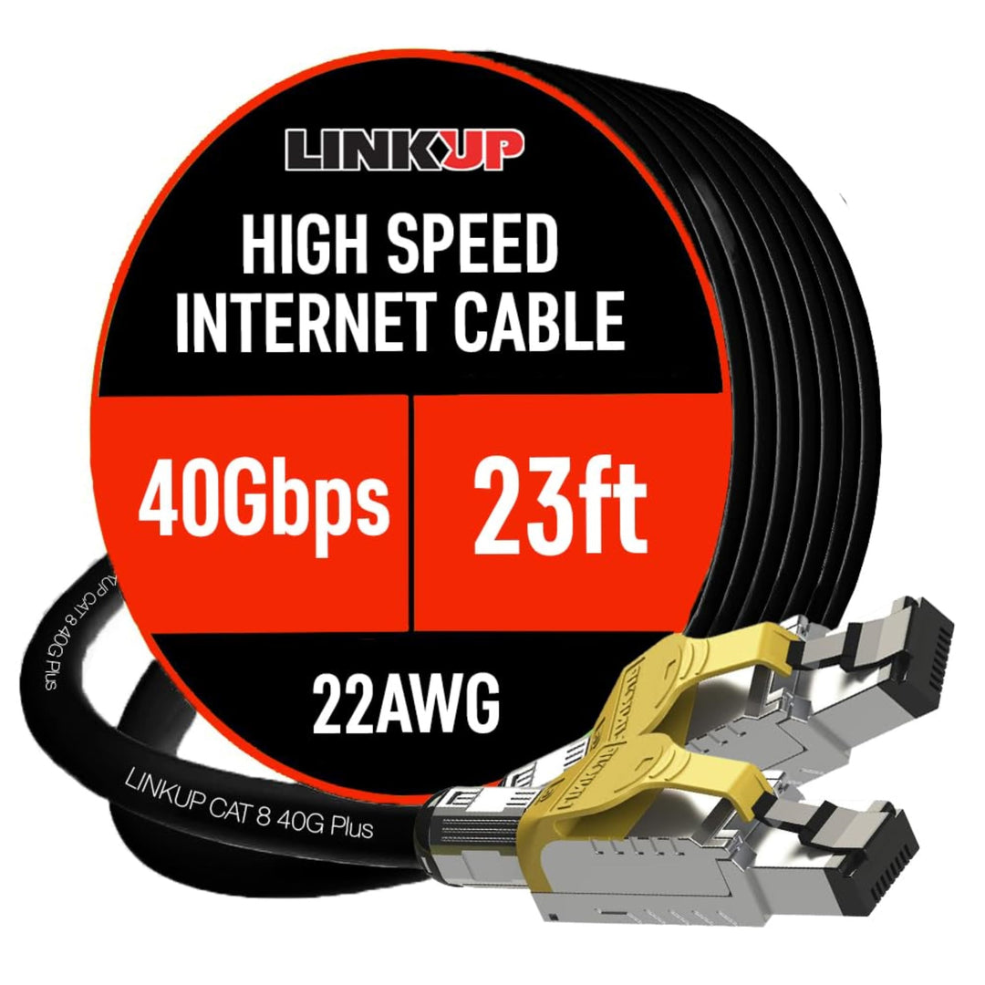 LINKUP - [GHMT &amp; DSX8000 Zertifiziert Cat8-Ethernet-Patchkabel S/FTP 22AWG Doppelt Geschirmtes Massi