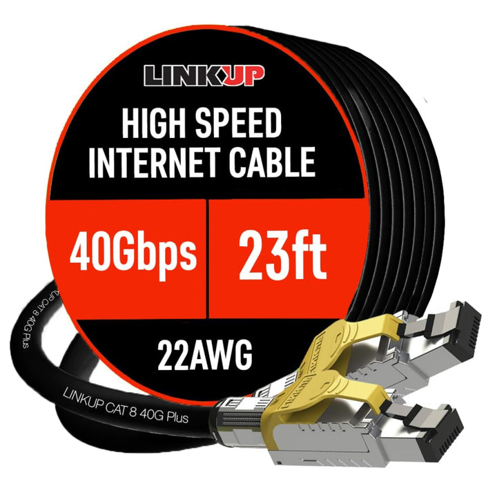 LINKUP - [GHMT &amp; DSX8000 Zertifiziert Cat8-Ethernet-Patchkabel S/FTP 22AWG Doppelt Geschirmtes Massi