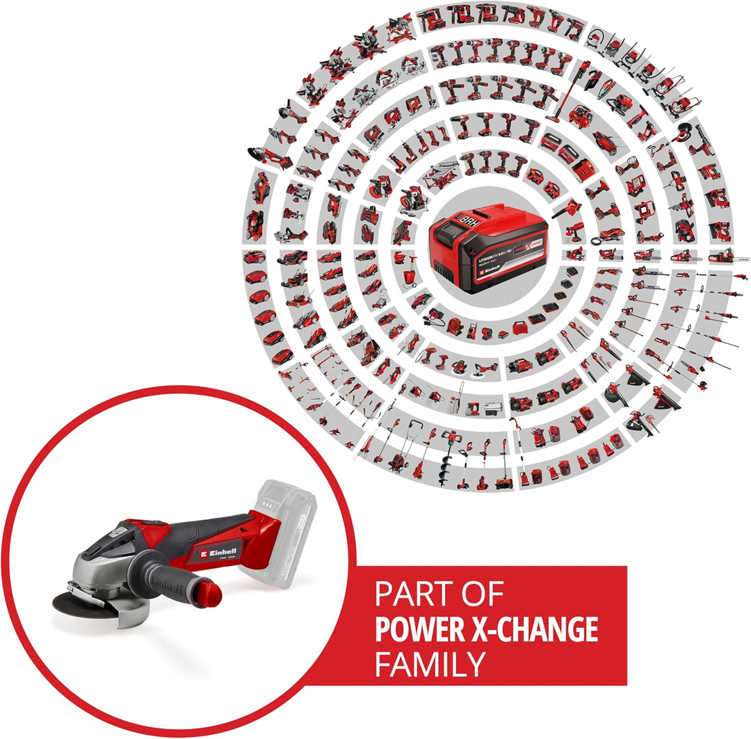 Einhell Akku Winkelschleifer TE-AG 18/115 Li-Solo Acc Power X-Change (18 V, 115 mm Scheibendurchmess