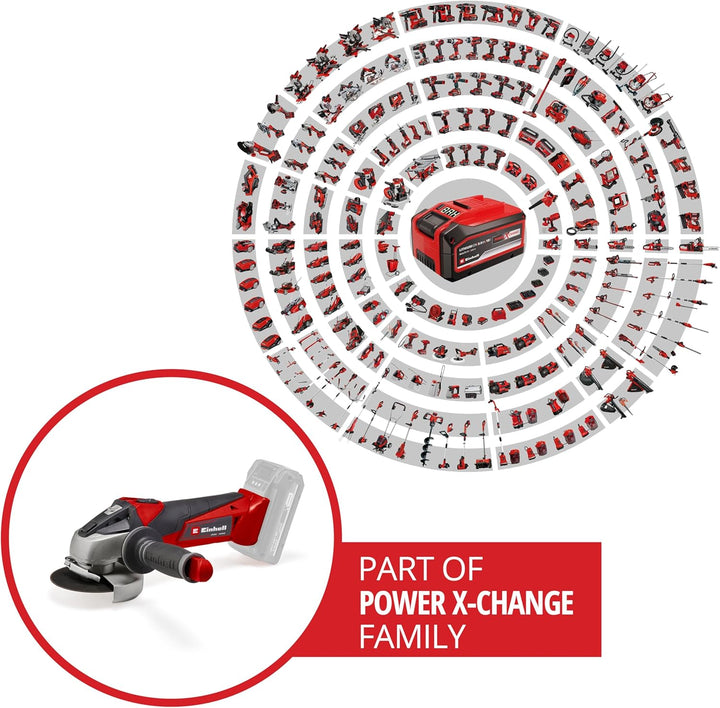 Einhell Akku Winkelschleifer TE-AG 18/115 Li-Solo Acc Power X-Change (18 V, 115 mm Scheibendurchmess