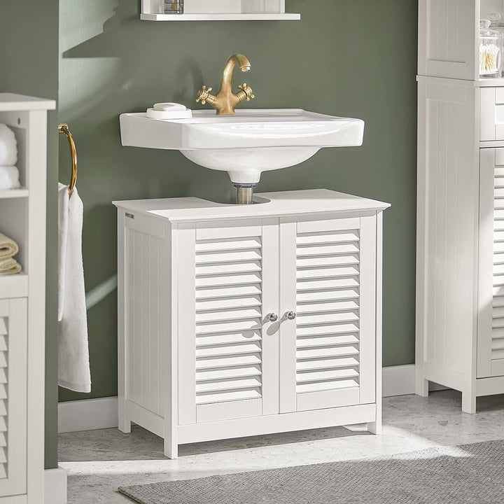 SoBuy® FRG237-W Waschbeckenunterschrank Badschrank Unterschrank Badmöbel in weiss BHT ca: 60x58x34cm
