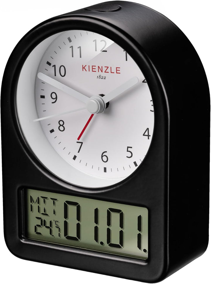 Kienzle Retro Wecker analog mit Digitaldisplay und stabilem Metallgehäuse