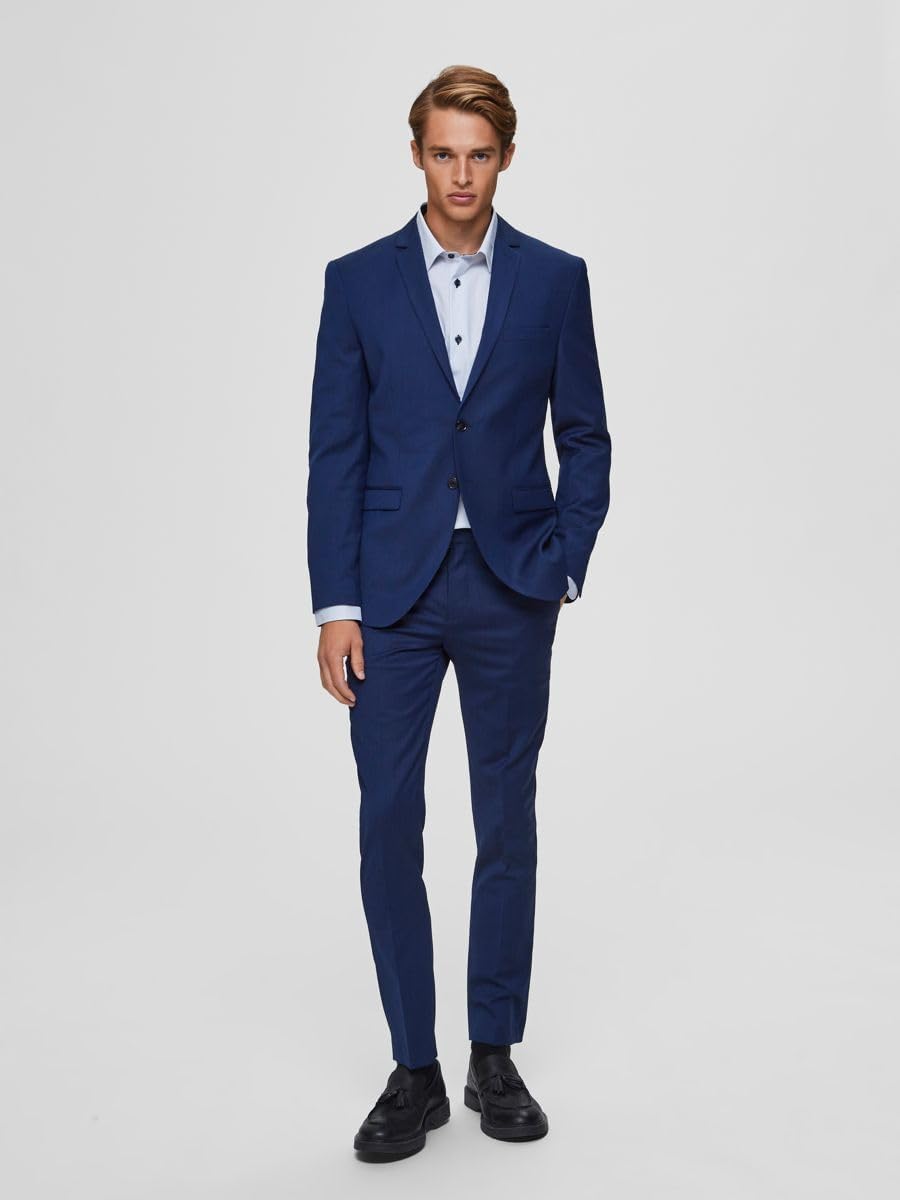 SELECTED HOMME Herren Anzughose Slim Fit 42 Blau (Blue Depths Blue Depths), 42 Blau (Blue Depths Blu