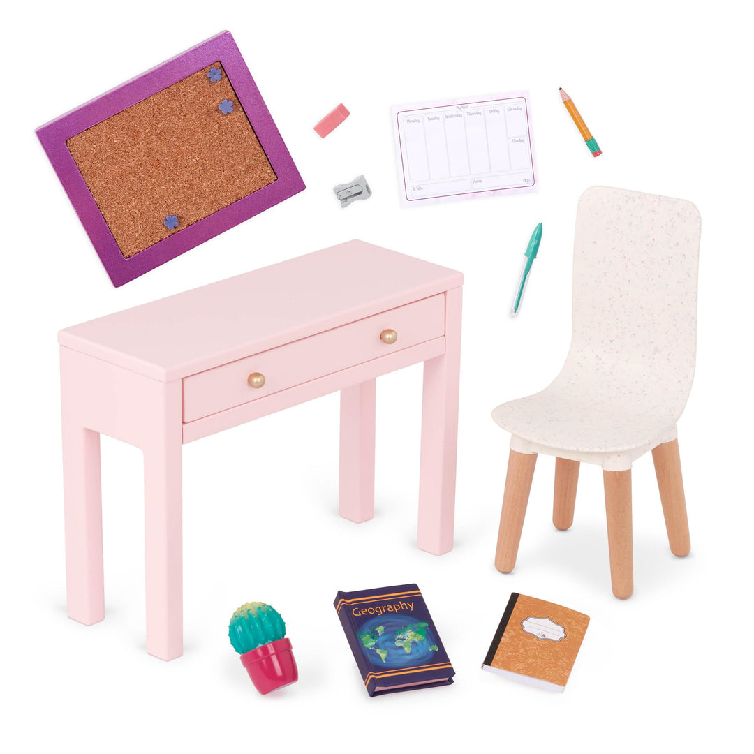 Our Generation – OG Working Wonder Office Set – Puppenhausmöbel – Home Schreibtisch & Stuhl Set – 46