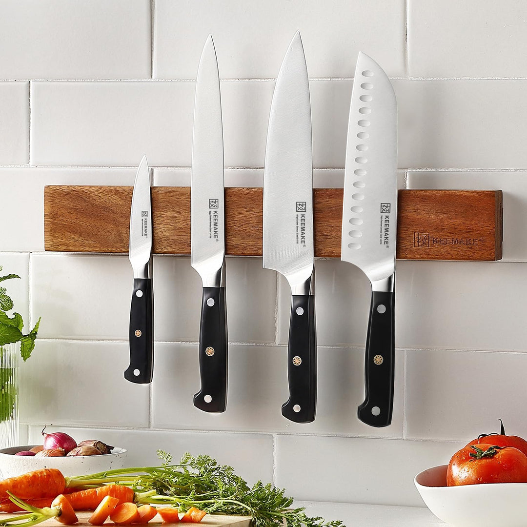 KEEMAKE Santoku Messer 17cm, Kochmesser profi messer aus deutschem Messerstahl, Scharfes Küchenmesse