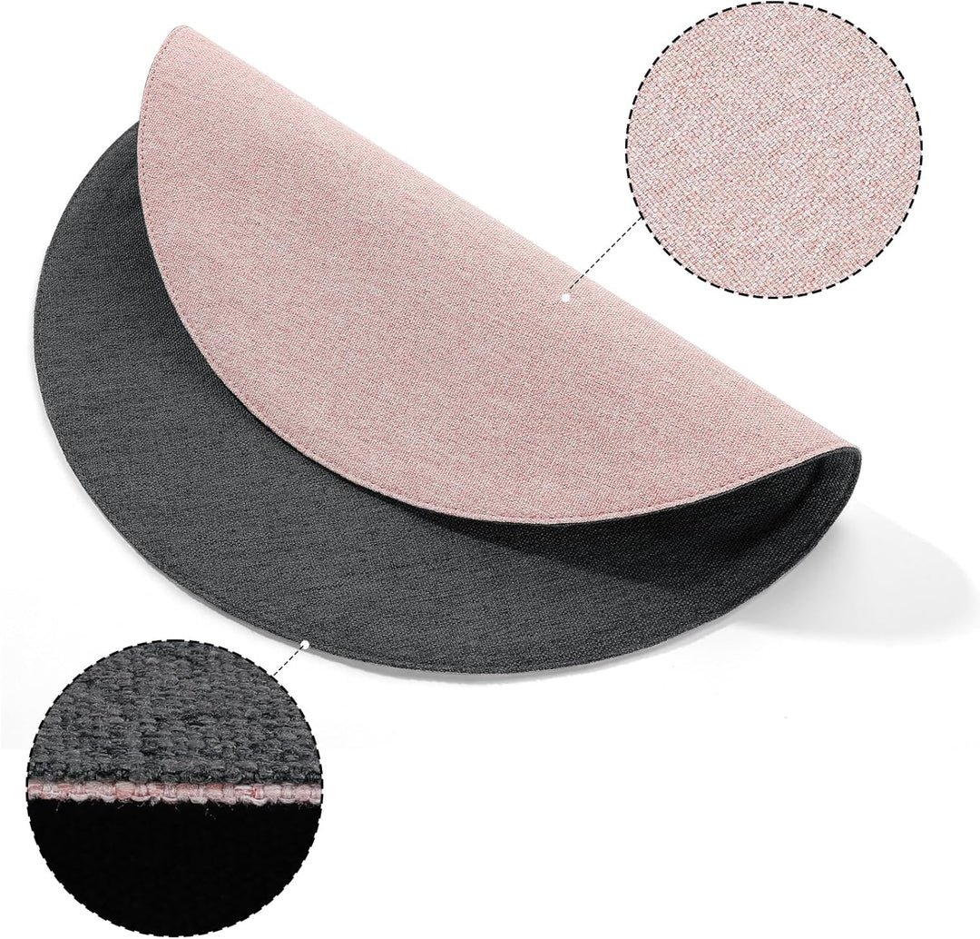 Tischsets, Durchmesser 38cm Leinenimitat Platzsets Abwaschbar rutschfeste Tischsets Platzsets Doppel