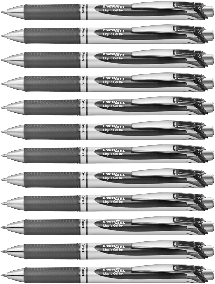 Pentel BL77-AO EnerGel Gel-Tintenroller mit Druckmechanik 0,7 mm Kugeldurchmesser = 0,35 mm Strichst