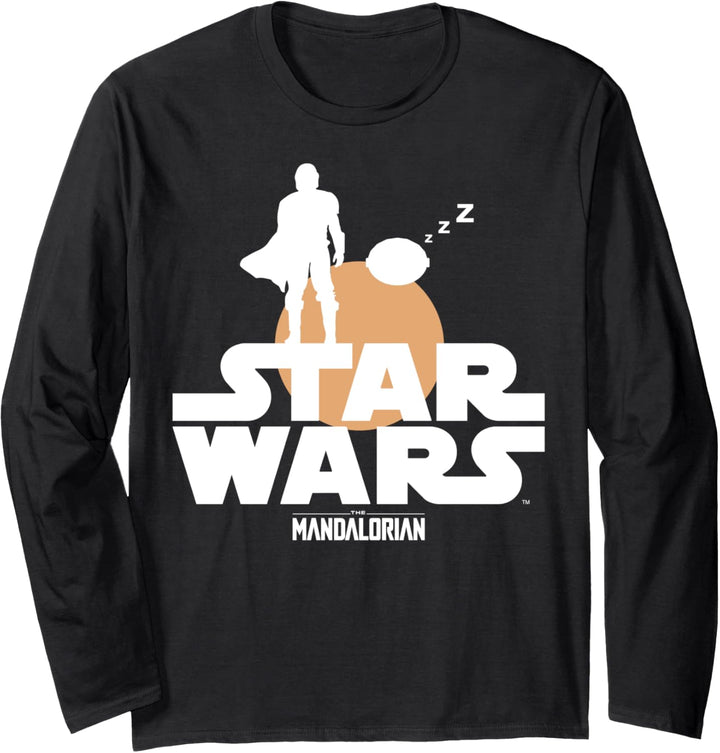 Star Wars The Mandalorian The Child Sunset Silhouette Logo Langarmshirt
