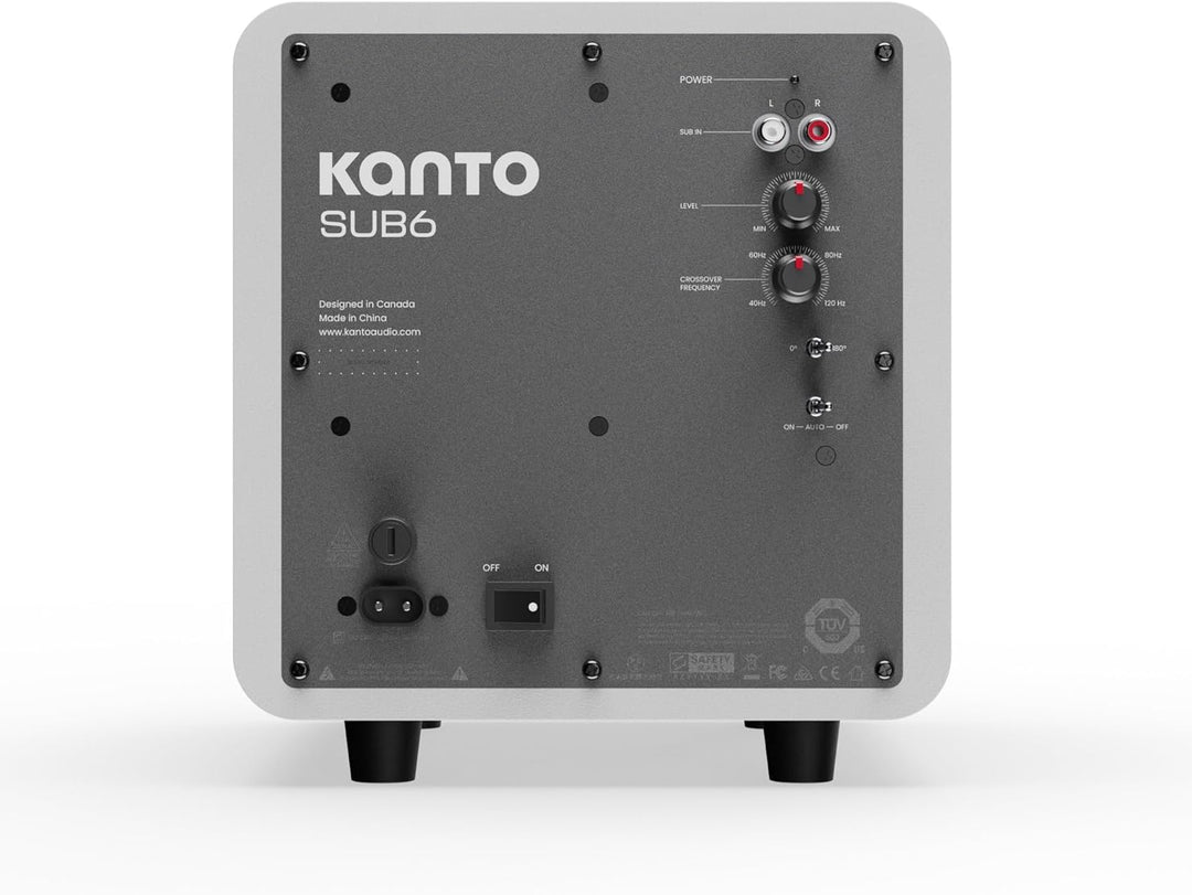 Kanto SUB6 Sealed Powered Subwoofer | 200W Peak Power | 6” Woofer | Quick & Accurate Bass | Ultra-co