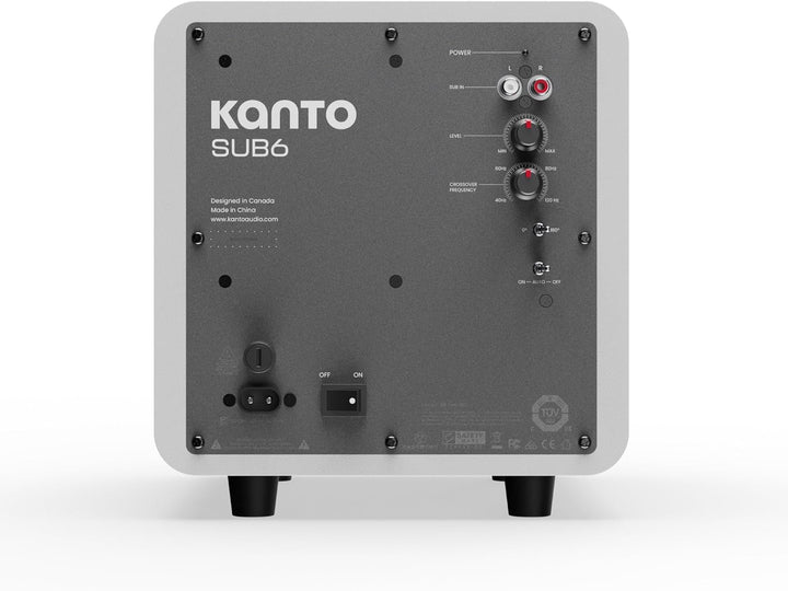 Kanto SUB6 Sealed Powered Subwoofer | 200W Peak Power | 6” Woofer | Quick & Accurate Bass | Ultra-co