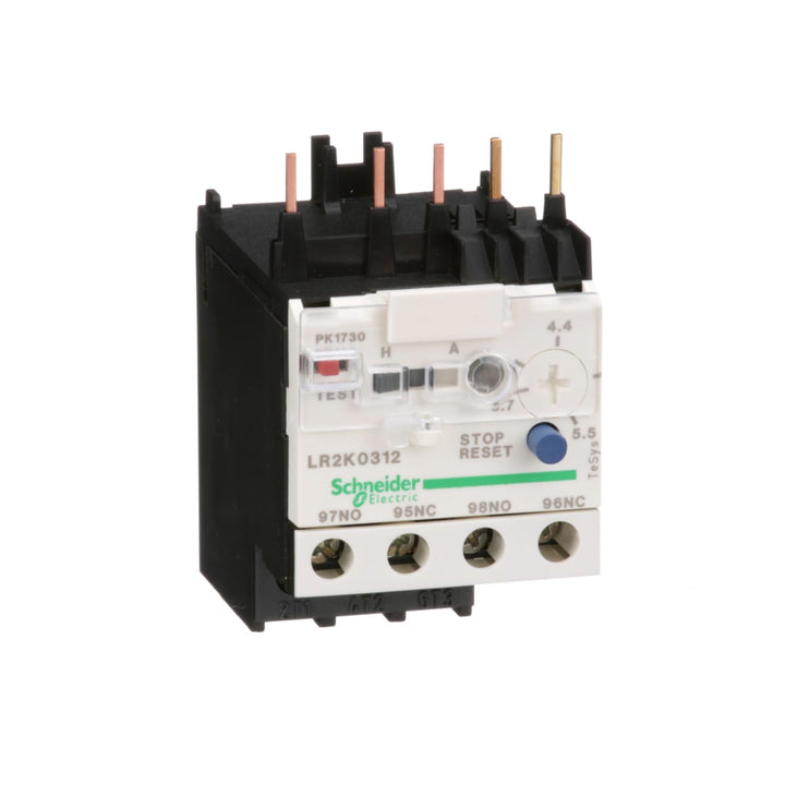 Schneider Electric LR2K0312 Motorschutzrelais, 3,7-5,5A, 1S+1Ö, Klasse 10A 3.7-5.5A, 3.7-5.5A