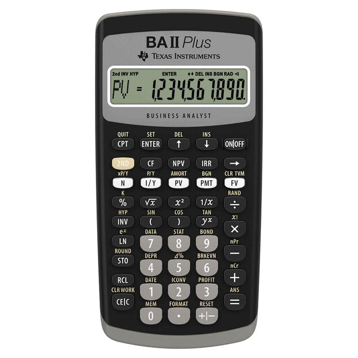 Texas Instruments BAII Plus Erweiterter Finanztaschenrechner Einzeln, Einzeln