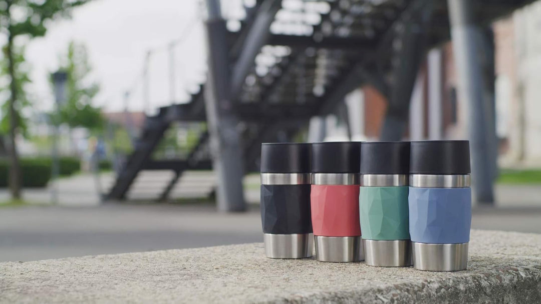 Emsa Travel Mug Compact Thermobecher 300 ml, Isolierbecher Edelstahl, Kaffeebecher to go, 3h heiss,