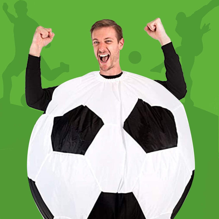 Aufblasbares Kostüm Fussball Soccer | Ausgefallenes Auflbaskostüm | Premium Qualität | Grösse Erwach