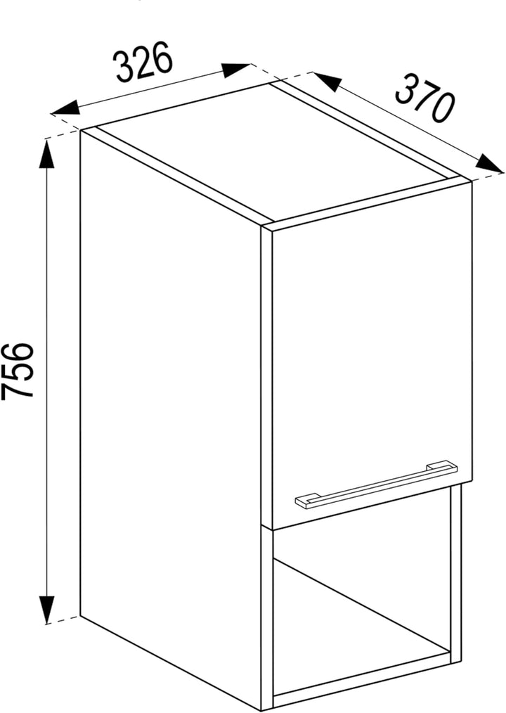 VCM Holz Badmöbel Midischrank Badregal Badschrank Badezimmer Möbel Regal Badinos DF Weiss, Weiss