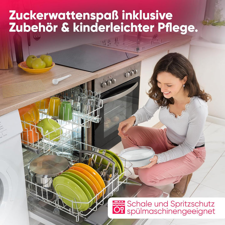 Clatronic Zuckerwatten-Maker | Süsse Leckereien für jede Party | Zuckerwattemaschine mit Quarz-Heize