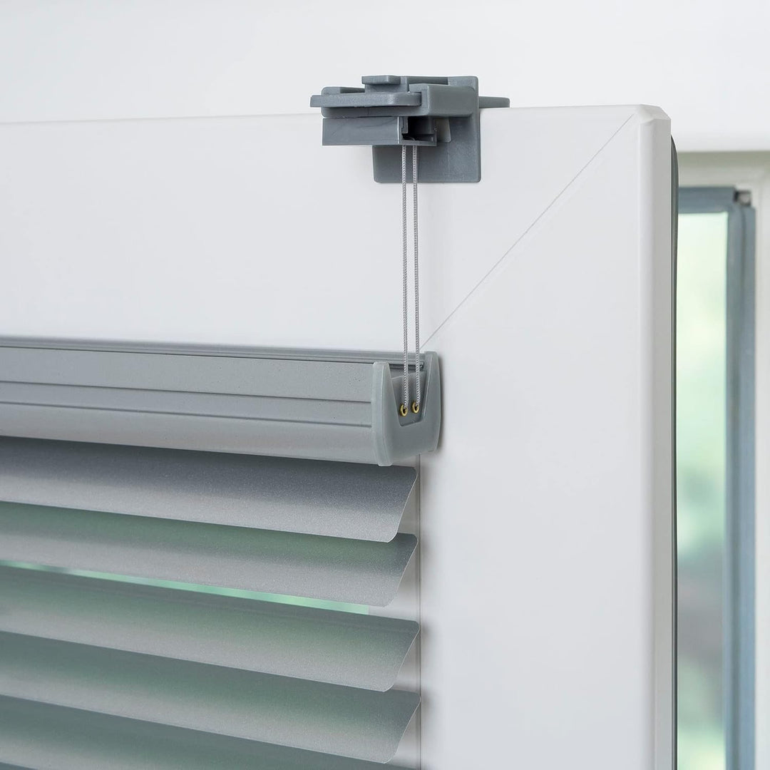 Liedeco Klemmfix-Jalousie, Aluminiumjalousie | Montage ohne Bohren | B 90 cm x H 130 cm | Silber 90