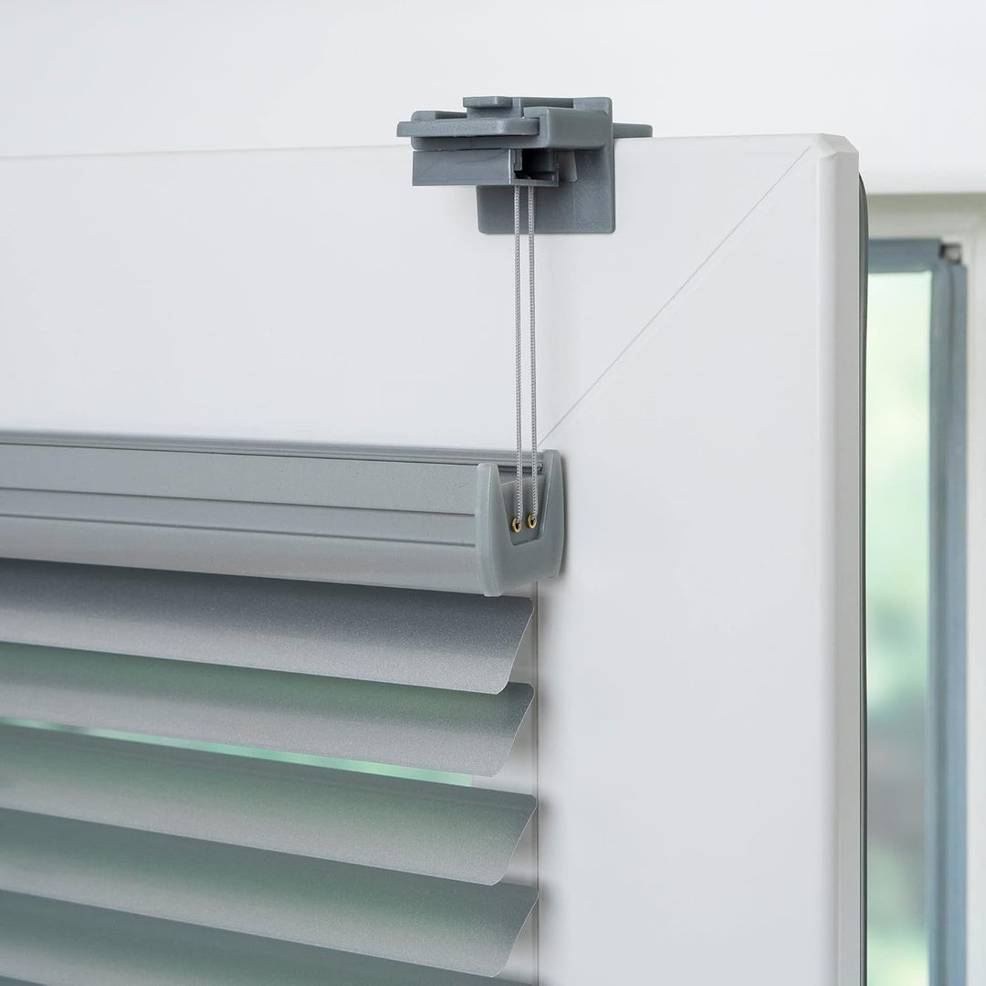Liedeco Klemmfix-Jalousie, Aluminiumjalousie | Montage ohne Bohren | B 50 cm x H 130 cm | Silber B50