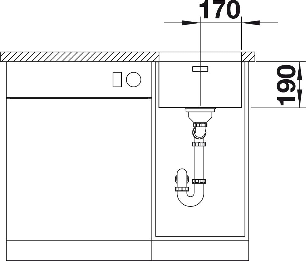 BLANCO ANDANO 340-U | Edelstahl | Einbauart: Unterbau | ohne Ablauffernbedienung | 40er Unterschrank