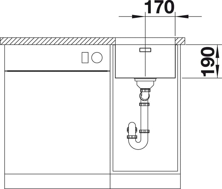 BLANCO ANDANO 340-U | Edelstahl | Einbauart: Unterbau | ohne Ablauffernbedienung | 40er Unterschrank