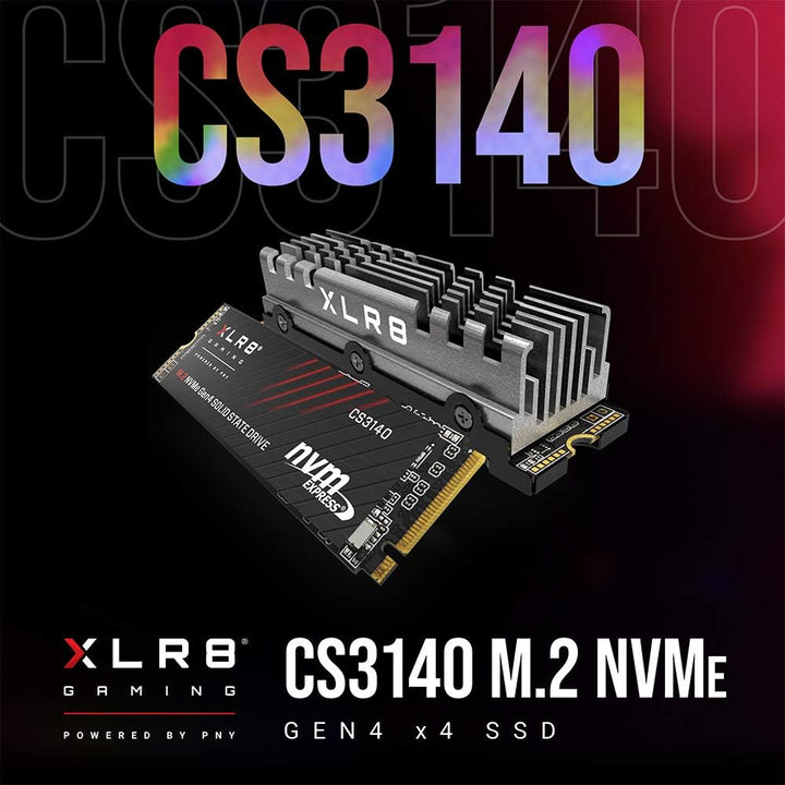 PNY XLR8 CS3140 M.2 NVMe Gen4 x4 Internal Solid State Drive (SSD) mit Heatsink 2TB, Lesegeschwindigk