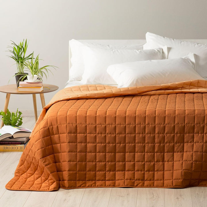 Caleffi - Tagesdecke, gesteppt, modern, einfarbig, Einzelbett, Orange Singola piccola Orange, Singol