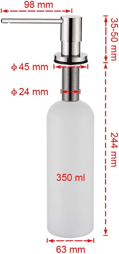 Ibergrif, Küche Spülmittelspender für Flüssigseifen, Einbauseifenspender, grau, einheitsgrösse, M340