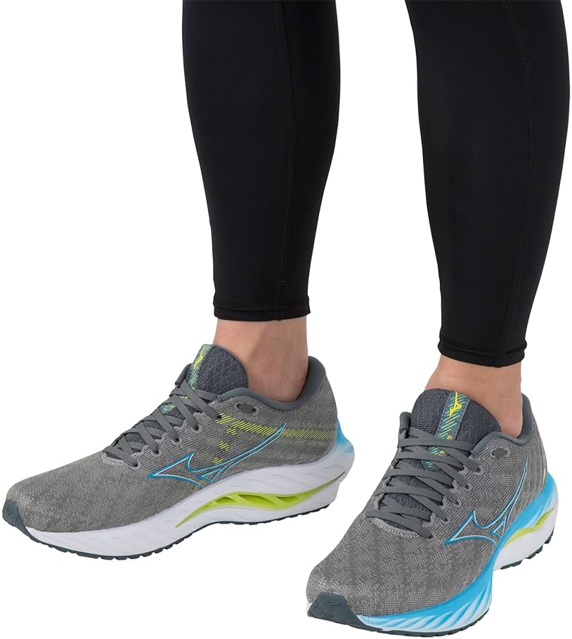 Mizuno Herren Wave Inspire 19Sneaker 46.5 EU Ggray Jblue Bolt2neon, 46.5 EU Ggray Jblue Bolt2neon