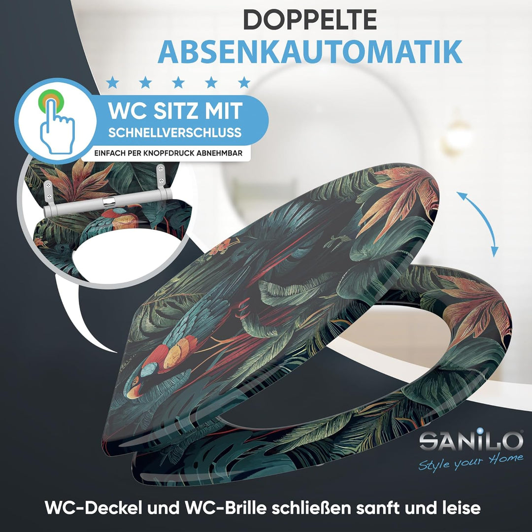 Sanilo WC Sitz mit Absenkautomatik, viele neue Toilettendeckel zur Auswahl, hochwertige Oberfläche,