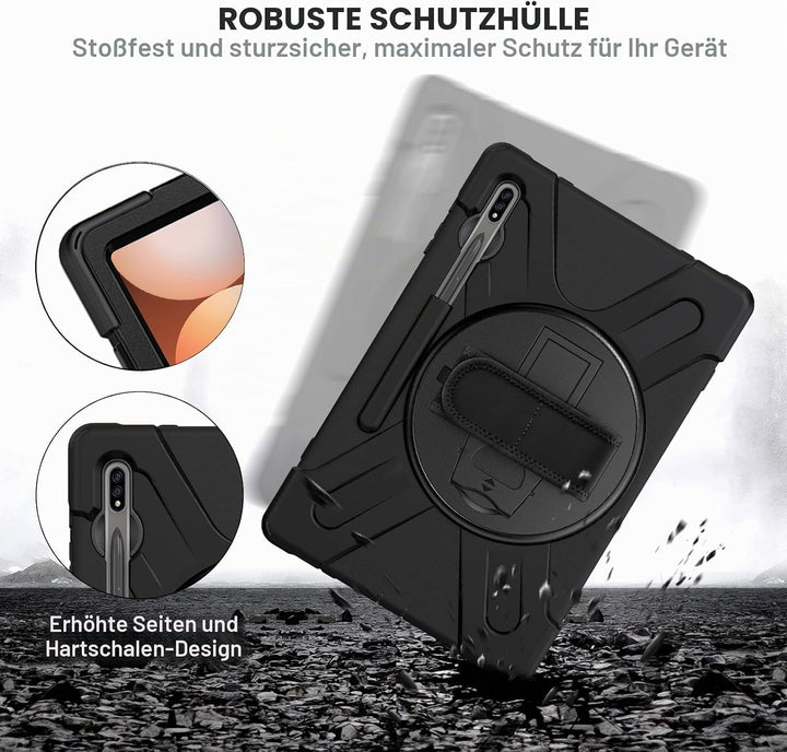 Gerutek Hülle für Samsung Galaxy Tab S7 FE/Tab S8 Plus/Tab S7 Plus 12,4 Zoll mit Displayschutz, Stos
