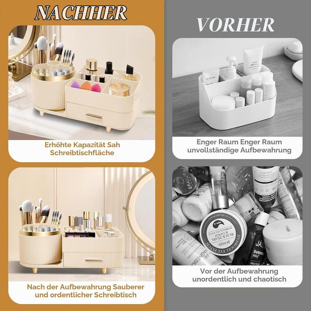 Cinnani Make Up Kosmetik Organizer, 360° Drehbarer Multifunktionale Kosmetikaufbewahrung,Beauty Orga