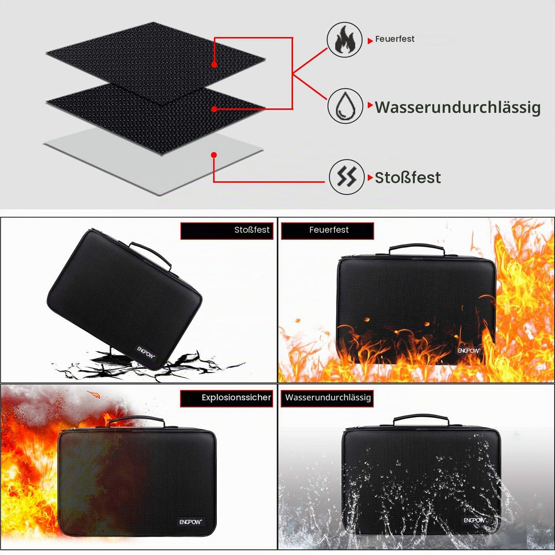 Batterie Aufbewahrungsbox Feuerfeste Batteriebox Tragetasche mit Tester Hält 216 Batterien Unterschi