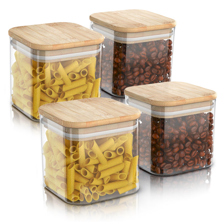 Arendo - Vorratsgläser mit Deckel 800ml - 4er Set - Behälter aus Glas – hitzebeständig – Vorratsdose
