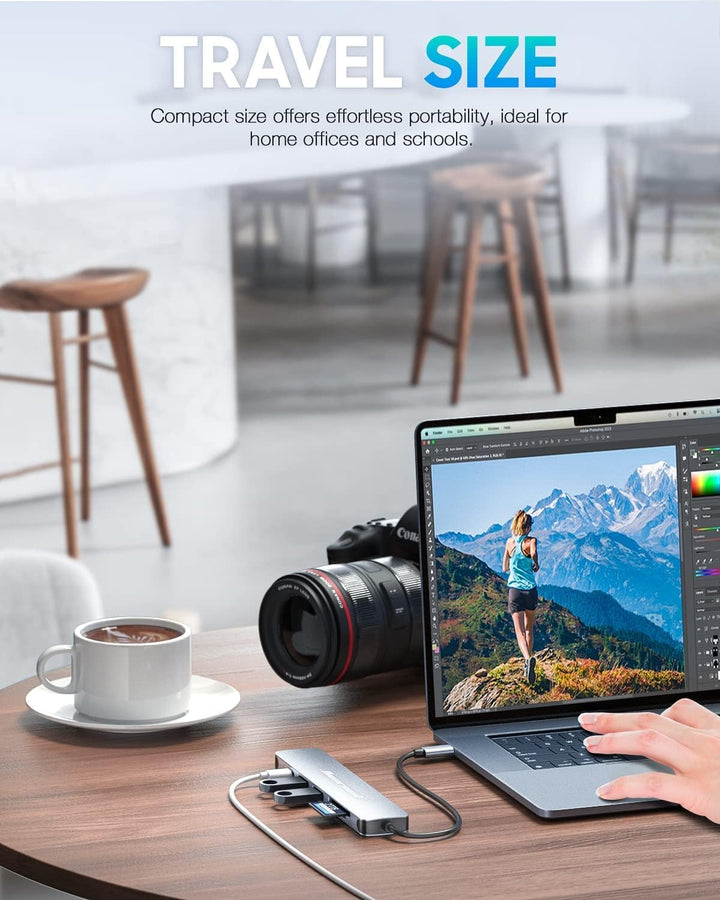 Hiearcool USB C Hub, Multi-Port Adapter für MacBook Pro, 7 in 1 Dongle kompatibel für USB C Laptops