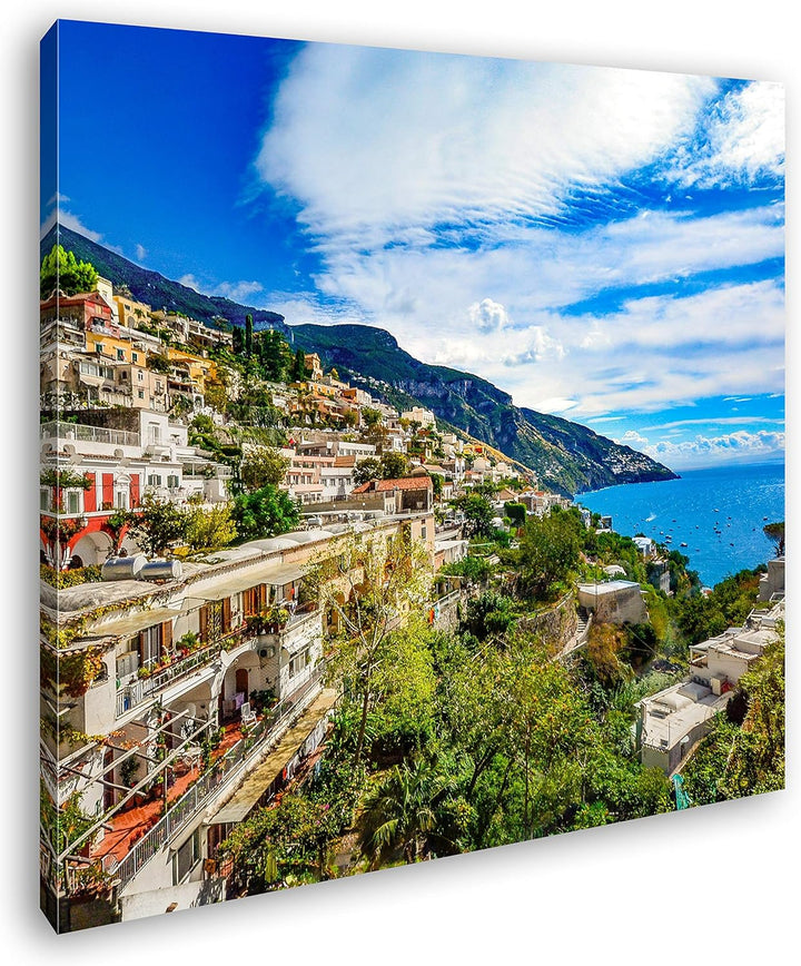 deyoli Amalfi Küste in Italien Format: 70x70 als Leinwandbild, Motiv fertig gerahmt auf Echtholzrahm
