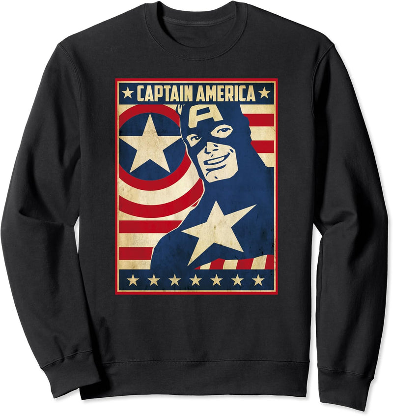 Marvel Comics Vintage Captain America Patriot Poster Sweatshirt