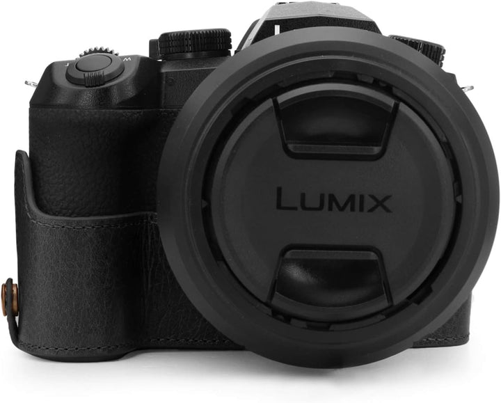 MegaGear MG1681 Ever Ready Kameratasche aus echtem Leder, kompatibel mit Leica V-Lux 5, Panasonic Lu