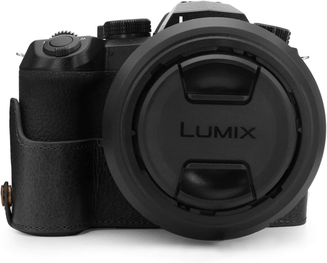 MegaGear MG1681 Ever Ready Kameratasche aus echtem Leder, kompatibel mit Leica V-Lux 5, Panasonic Lu