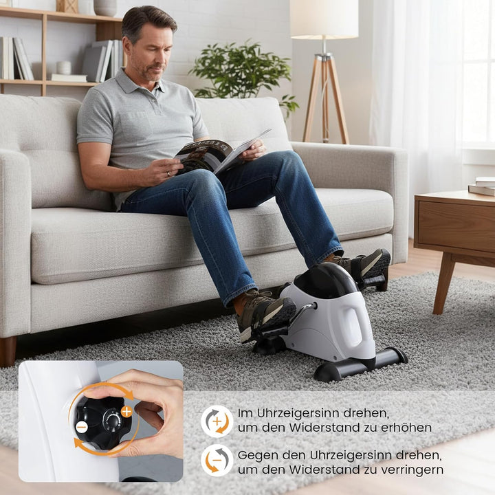 GYMAX Mini-Heimtrainer, Beintrainer mit Widerstandsregler & LCD-Anzeige, pedaltrainer für Arme & Bei