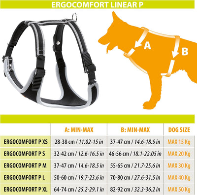 Ferplast Hundegeschirr kleine Hunde Geschirr Hunde mit Polsterung ERGOCOMFORT S Halsumfang: 32-42 cm