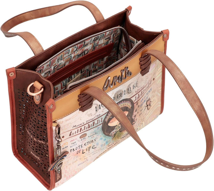Anekke Damen Bedruckte Tote Tasche mit Umhängetasche Shopper, bunt