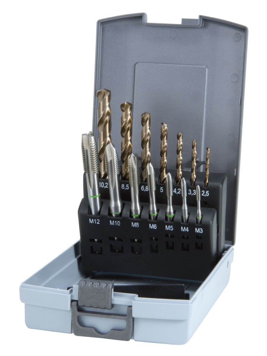 Ruko 245051RO Maschinengewindebohrer Satz HSS Co 5 DIN 371/376, 14-teilig Single, Single