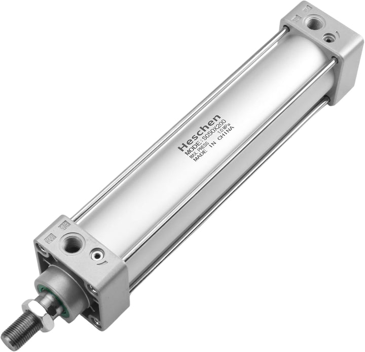 Heschen Pneumatischer Standard-Luftdruckzylinder, SC 50-200, PT1/4 Anschluss, 50mm Bohrung, 200mm Hu