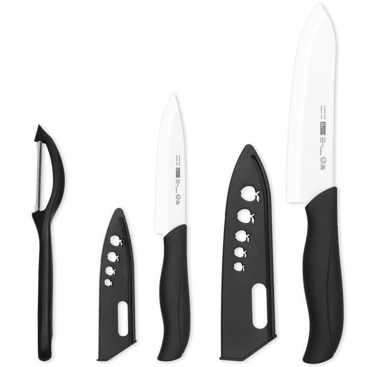 Keramikmesser Set Keramik Messer Küche: Scharf 2er Pack Messerset 15.5cm Kochemesser, 10.7cm Obstmes