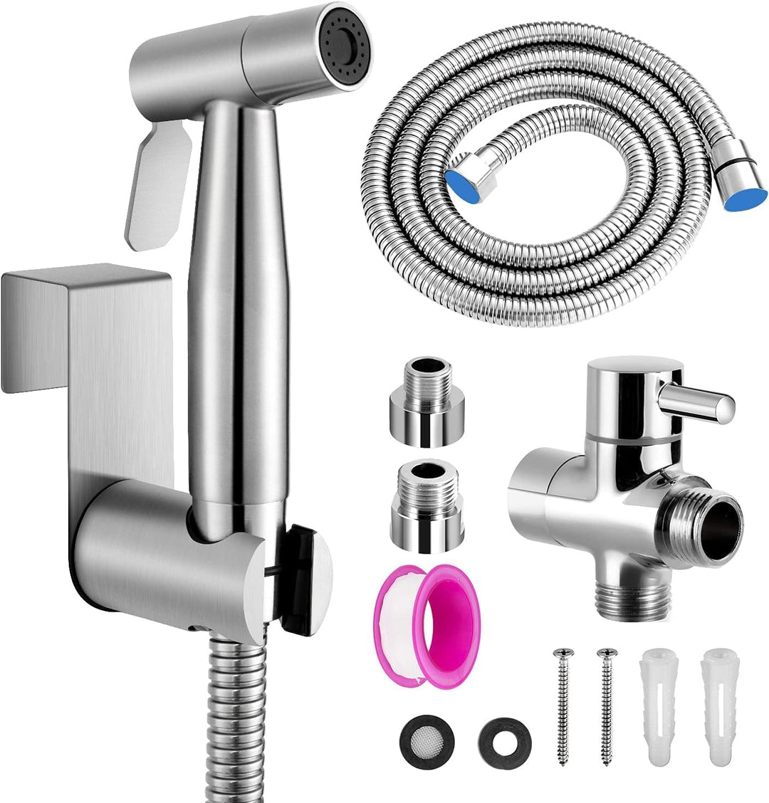Bidet Handbrause Set, Premium Edelstahl Gebürstet Bidet Handbrause, Bidet Sprayer für Dusche Badezim