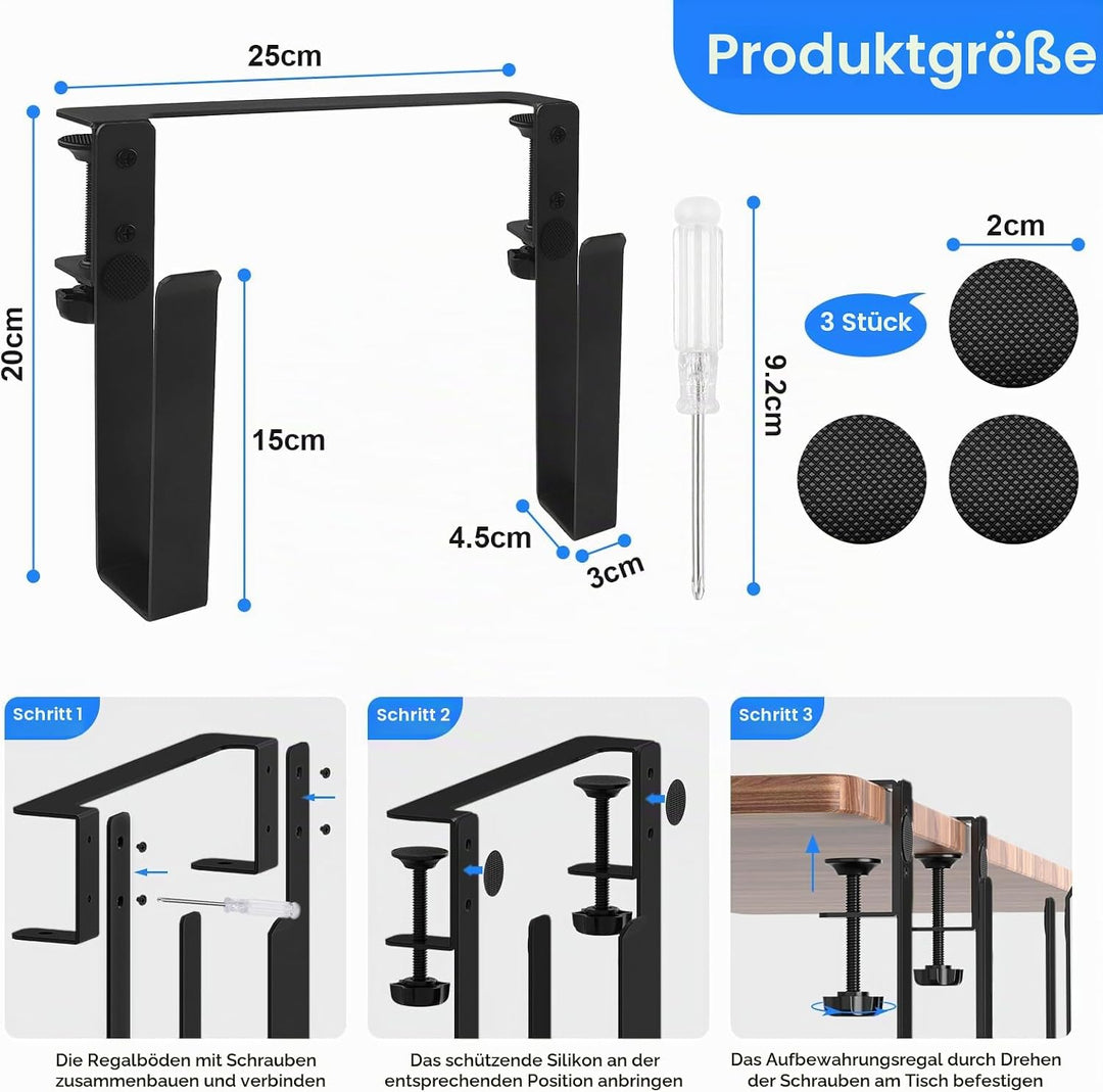 Aufhängbarer Laptop Organizer Schreibtisch Hänge Notebook Halter aus Aluminium Verstellbare Schreibt